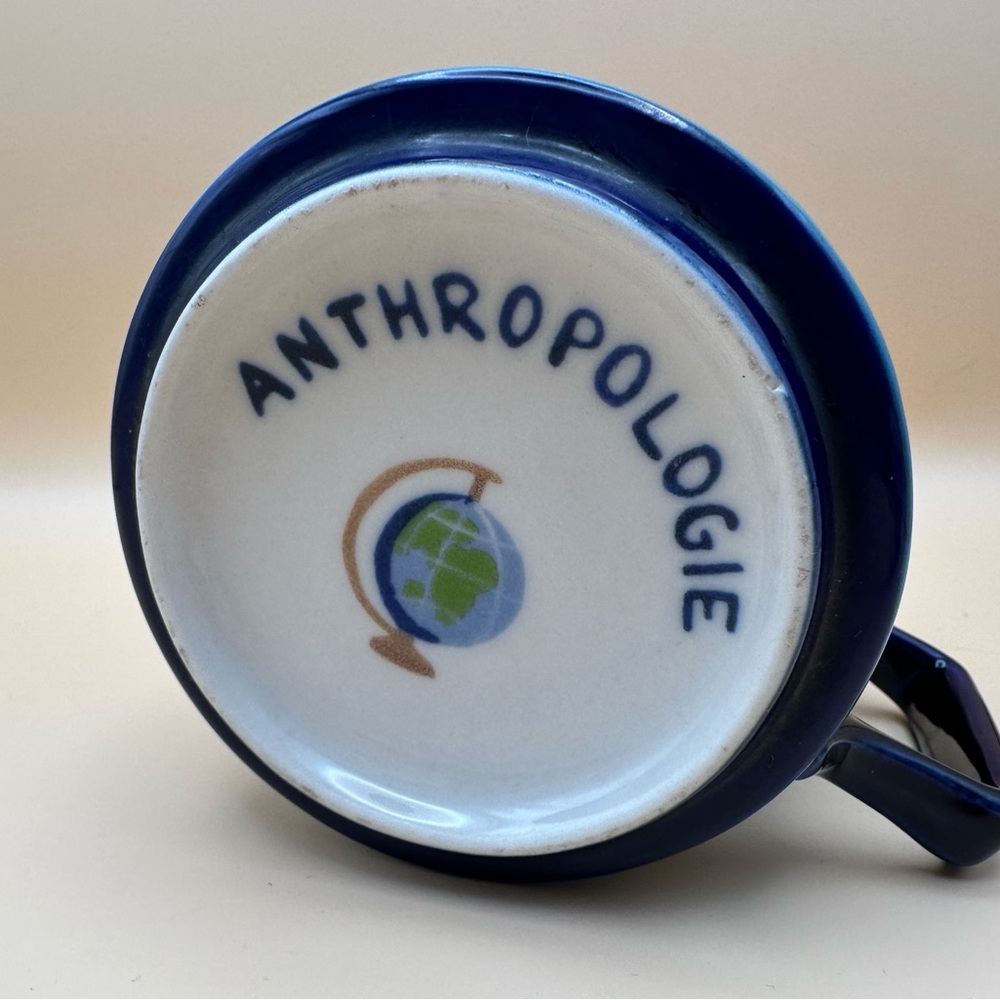 🌈 Anthropologie Illustrated Ceramic Mug | Globe Design